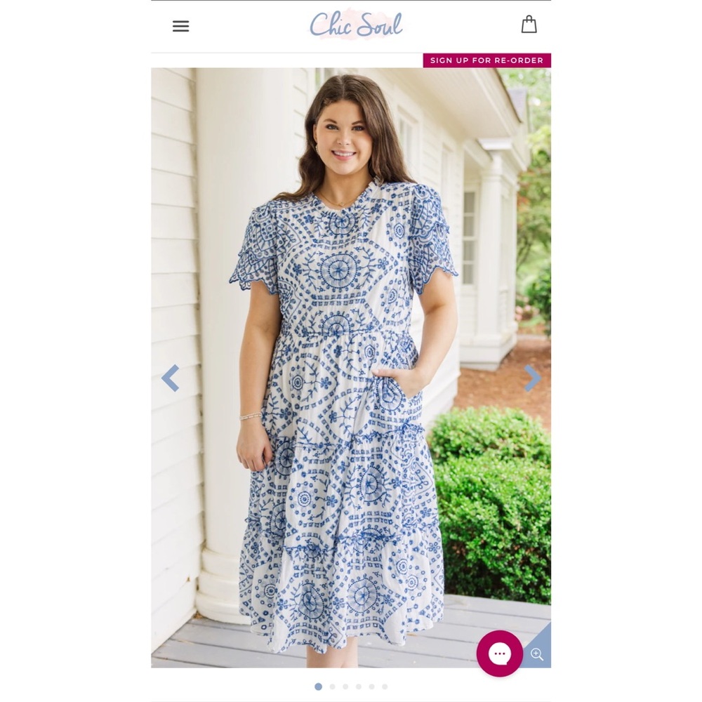 NWT | Blue and White Eyelet Dress | 2XL